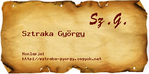 Sztraka György névjegykártya